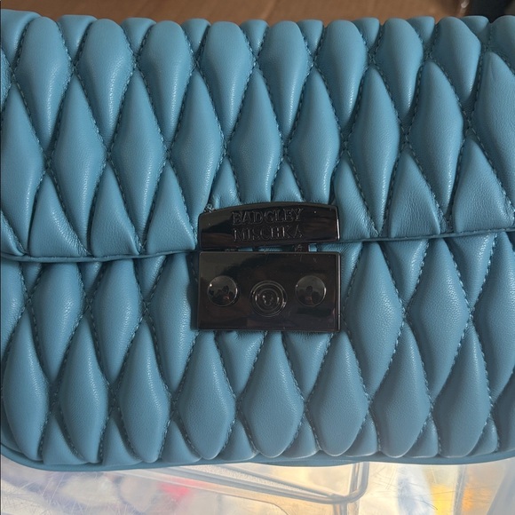 Badgley Mischka. Blue Quilted Crossbody Bag - Picture 1 of 13
